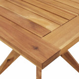 Garden Table Square 110x110x75 cm Solid Wood Acacia - Close-Up Angle