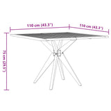 Garden Table Square 110x110x75 cm Solid Wood Acacia - Low Angle