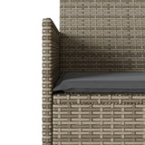 Garden Sofa 2-Seater with Table and Cushions Grey Poly Rattan - Close-Up Angle