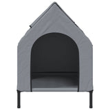 Dog House Light Grey Oxford Fabric and Steel - Top-Down View