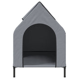 Dog House Light Grey Oxford Fabric and Steel - Top-Down View