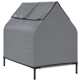 Dog House Light Grey Oxford Fabric and Steel - Rear View