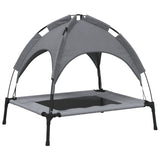 Dog Bed with Canopy Anthracite Oxford Fabric and Steel - Rear View