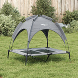 Dog Bed with Canopy Anthracite Oxford Fabric and Steel - Side View