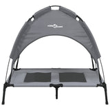 Dog Bed with Canopy Anthracite Oxford Fabric and Steel - Top-Down View