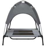 Dog Bed with Canopy Anthracite Oxford Fabric and Steel - 45-Degree Angle
