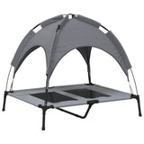 Dog Bed with Canopy Anthracite Oxford Fabric and Steel - Rear View