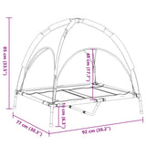 Dog Bed with Canopy Anthracite Oxford Fabric and Steel - Extra Image