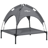 Dog Bed with Canopy Anthracite Oxford Fabric and Steel - Front View