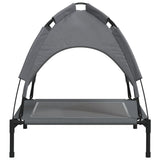 Dog Bed with Canopy Anthracite Oxford Fabric and Steel - 45-Degree Angle