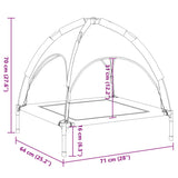 Dog Bed with Canopy Anthracite Oxford Fabric and Steel - Low Angle