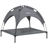 Dog Bed with Canopy Anthracite Oxford Fabric and Steel - Front View
