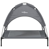 Dog Bed with Canopy Anthracite Oxford Fabric and Steel - Top-Down View