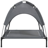 Dog Bed with Canopy Anthracite Oxford Fabric and Steel - 45-Degree Angle