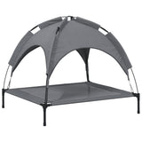 Dog Bed with Canopy Anthracite Oxford Fabric and Steel - Rear View
