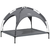Dog Bed with Canopy Anthracite Oxford Fabric and Steel - Front View