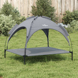 Dog Bed with Canopy Anthracite Oxford Fabric and Steel - Side View