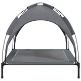 Dog Bed with Canopy Anthracite Oxford Fabric and Steel - 45-Degree Angle