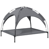 Dog Bed with Canopy Anthracite Oxford Fabric and Steel - Rear View