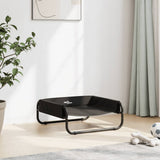 Elevated Dog Bed Anthracite Oxford Fabric and Steel - Side View