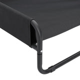 Elevated Dog Bed Anthracite Oxford Fabric and Steel - Low Angle