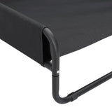 Elevated Dog Bed Anthracite Oxford Fabric and Steel - Low Angle