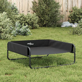 Elevated Dog Bed Anthracite Oxford Fabric and Steel - Top-Down View