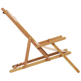 Folding Chair Beige Solid Wood Eucalyptus and Fabric - 45-Degree Angle