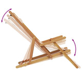 Folding Chair Beige Solid Wood Eucalyptus and Fabric - Low Angle