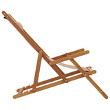 Folding Chair Taupe Solid Wood Eucalyptus and Fabric - 45-Degree Angle