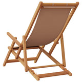 Folding Chair Taupe Solid Wood Eucalyptus and Fabric - Rear View