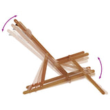 Folding Chair Taupe Solid Wood Eucalyptus and Fabric - Low Angle