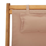 Folding Chair Taupe Solid Wood Eucalyptus and Fabric - Extra Image