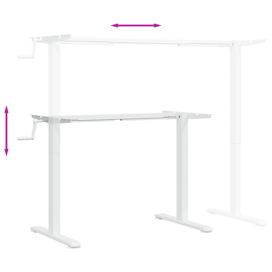 Standing Desk Frame White (94-135)x60x(70-114) cm Steel