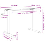 Standing Desk Frame White (94-135)x60x(70-114) cm Steel - Extra Image