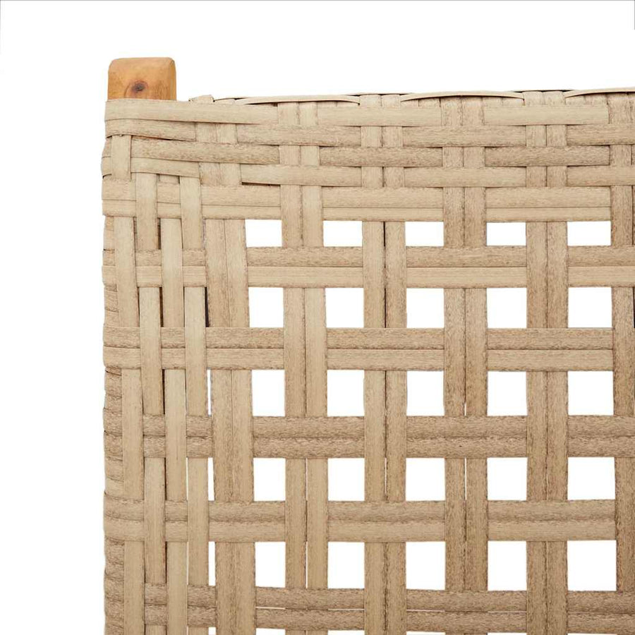 Folding Chairs 2 pcs Beige Solid Wood Acacia and Poly Rattan