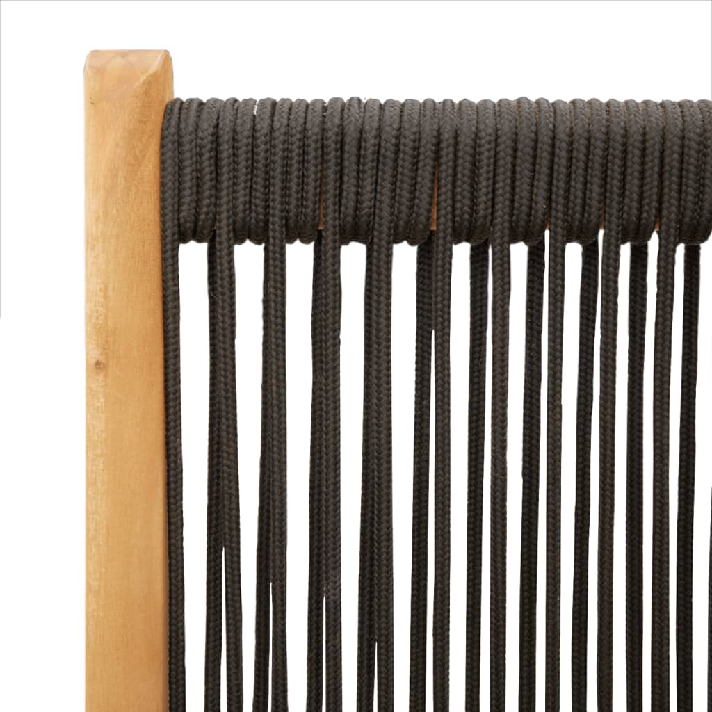 Folding Chairs 2 pcs Black Solid Wood Acacia and Polypropylene