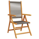 Folding Chairs 2 pcs Grey Solid Wood Acacia and Polypropylene