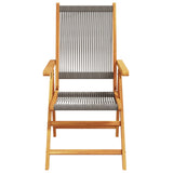 Garden Chairs 2 pcs Grey Solid Wood Acacia and Polypropylene - 45-Degree Angle