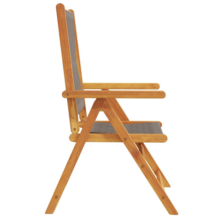 Folding Chairs 2 pcs Grey Solid Wood Acacia and Polypropylene