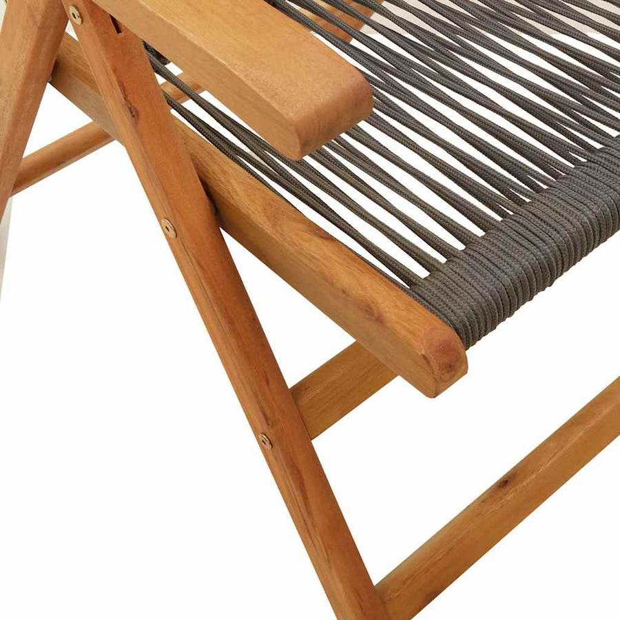 Folding Chairs 2 pcs Grey Solid Wood Acacia and Polypropylene