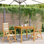 Folding Chairs 2 pcs Beige Solid Wood Acacia and Polypropylene