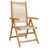 Folding Chairs 2 pcs Beige Solid Wood Acacia and Polypropylene