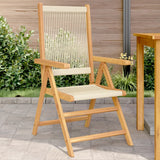 Folding Chairs 2 pcs Beige Solid Wood Acacia and Polypropylene