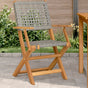 Folding Chairs 2 pcs Grey Solid Wood Acacia and Poly Rattan