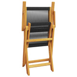 Garden Chairs 2 pcs Black Solid Wood Acacia and Polypropylene - Low Angle