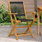 Folding Chairs 2 pcs Black Solid Wood Acacia and Polypropylene