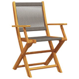 Folding Chairs 2 pcs Grey Solid Wood Acacia and Polypropylene