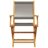 Folding Chairs 2 pcs Grey Solid Wood Acacia and Polypropylene