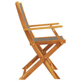 Folding Chairs 2 pcs Grey Solid Wood Acacia and Polypropylene